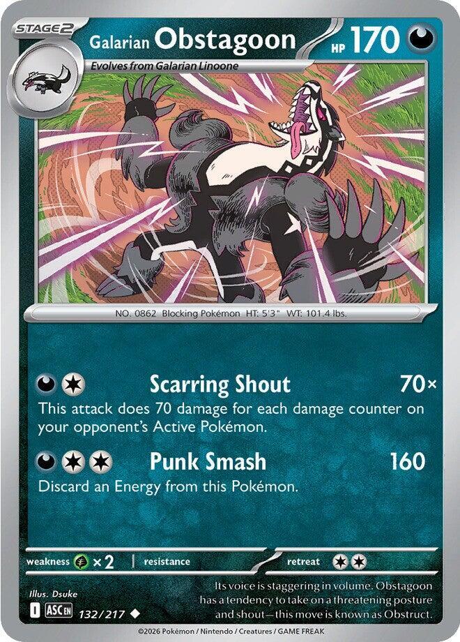 Galarian Obstagoon 132/217 card from ME: Ascended Heroes