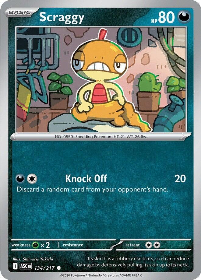 Scraggy 134/217 card from ME: Ascended Heroes