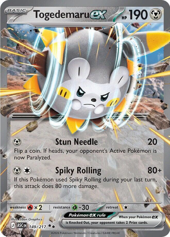 Togedemaru ex 149/217 card from ME: Ascended Heroes