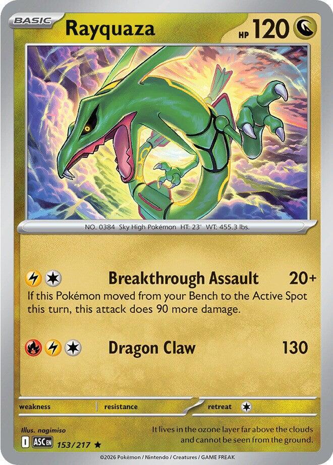 Rayquaza 153/217 card from ME: Ascended Heroes