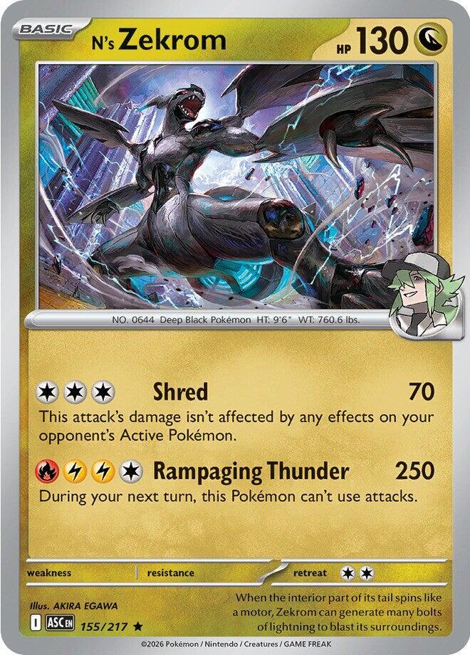 N's Zekrom 155/217 card from ME: Ascended Heroes