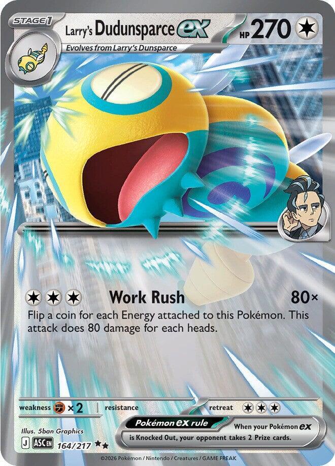 Larry's Dudunsparce ex 164/217 card from ME: Ascended Heroes