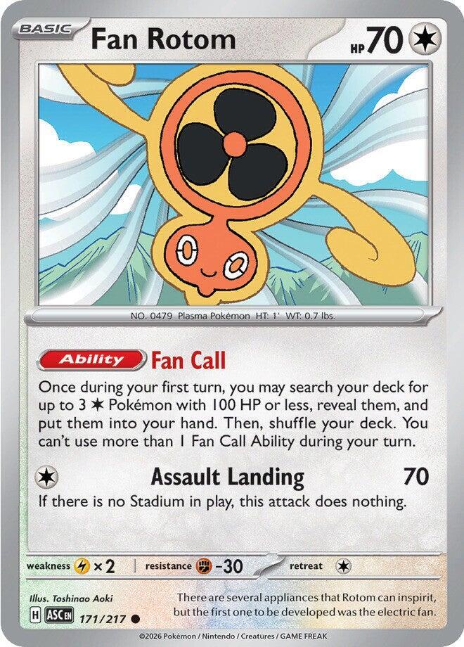 Fan Rotom 171/217 card from ME: Ascended Heroes