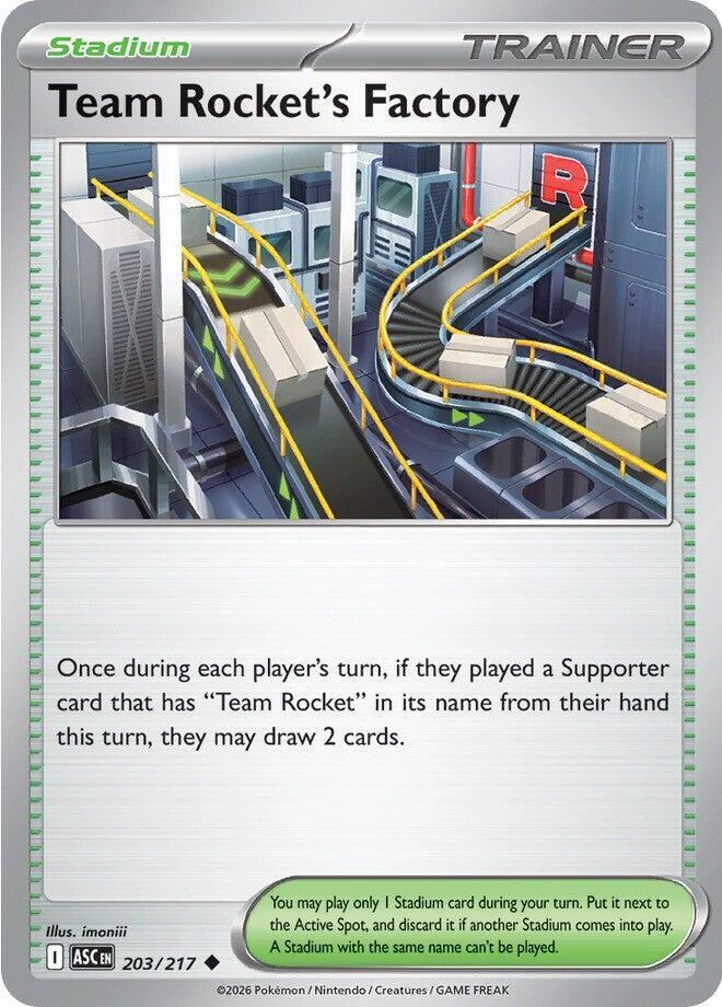 Team Rocket's Factory 203/217 card from ME: Ascended Heroes