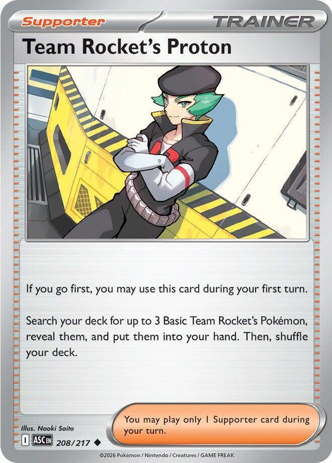 Team Rocket's Proton 208/217 card from ME: Ascended Heroes