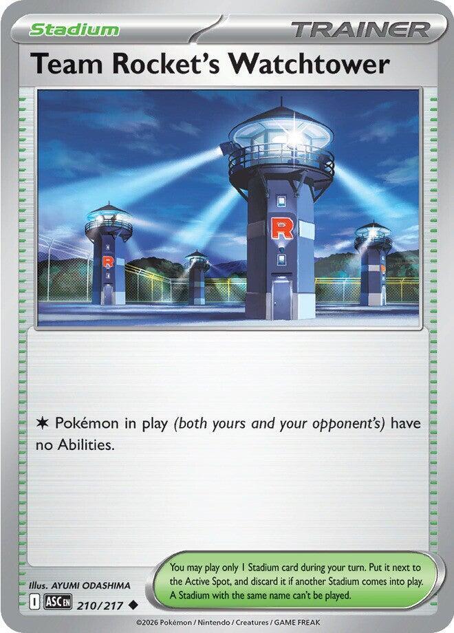 Team Rocket's Watchtower 210/217 card from ME: Ascended Heroes
