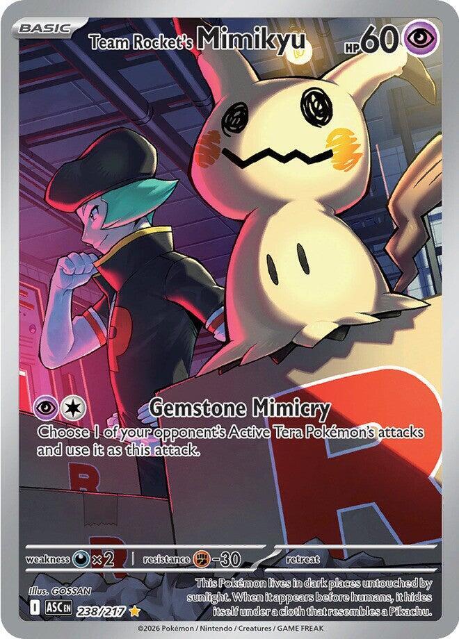 Team Rocket's Mimikyu 238/217 card from ME: Ascended Heroes