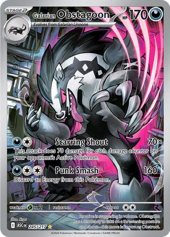 Galarian Obstagoon 245/217 card from ME: Ascended Heroes