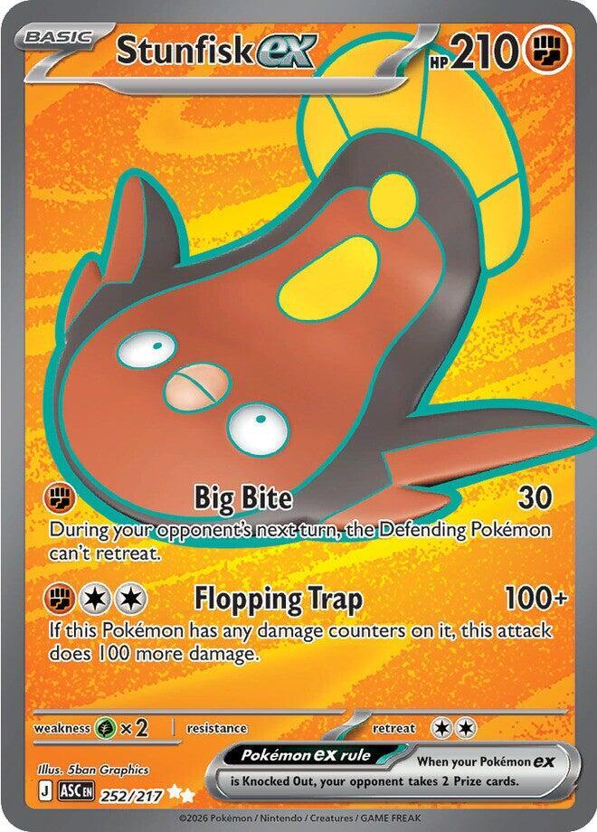 Stunfisk ex 252/217 card from ME: Ascended Heroes