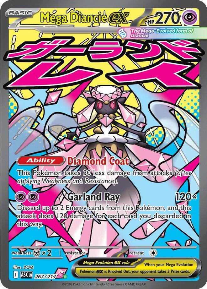 Mega Diancie ex 267/217 card from ME: Ascended Heroes