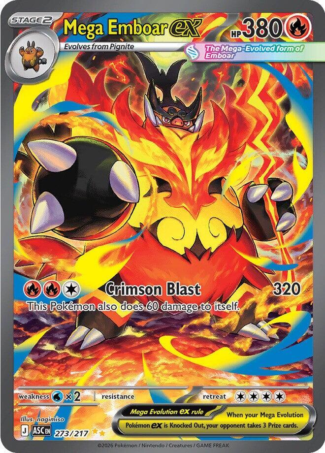 Mega Emboar ex 273/217 card from ME: Ascended Heroes