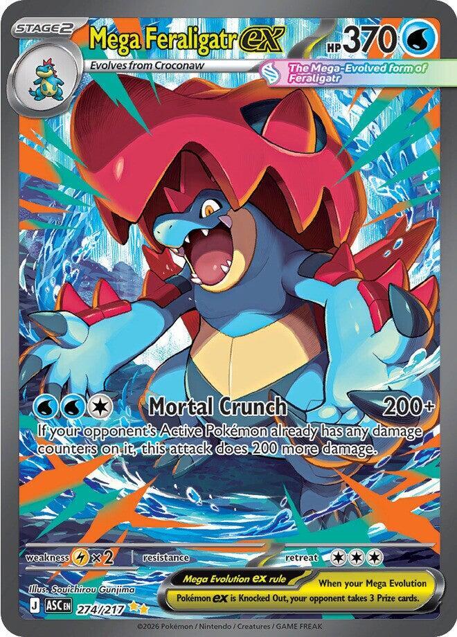 Mega Feraligatr ex 274/217 card from ME: Ascended Heroes