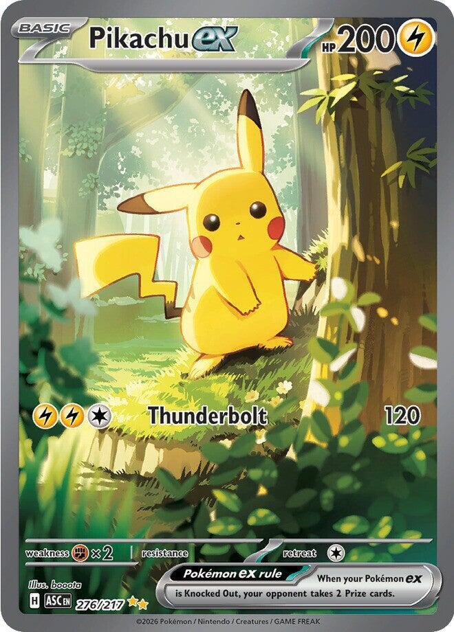 Pikachu ex 276/217 card from ME: Ascended Heroes