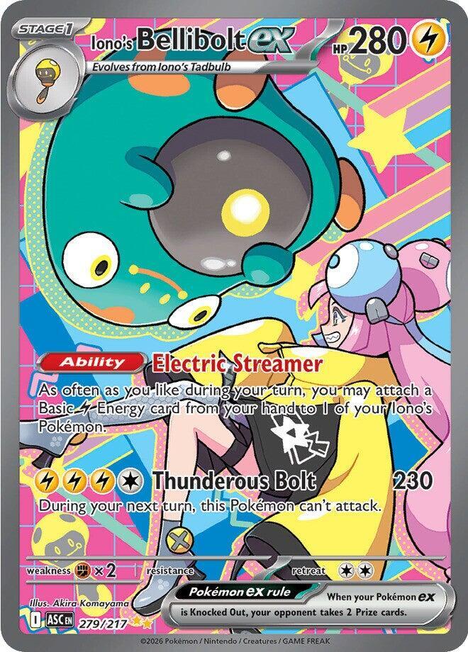 Iono's Bellibolt ex 279/217 card from ME: Ascended Heroes