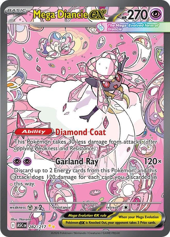 Mega Diancie ex 282/217 card from ME: Ascended Heroes
