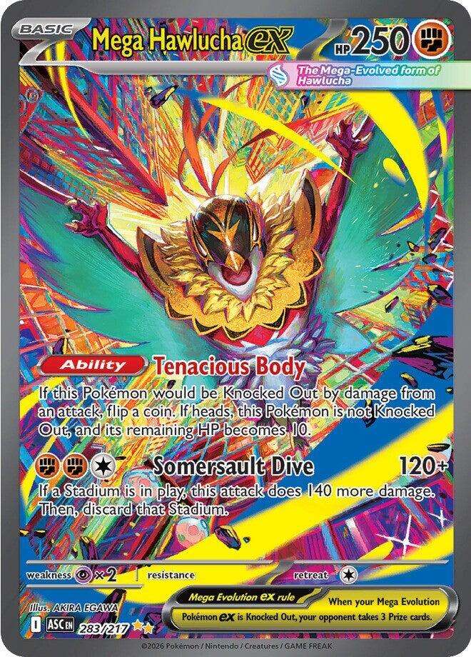 Mega Hawlucha ex 283/217 card from ME: Ascended Heroes