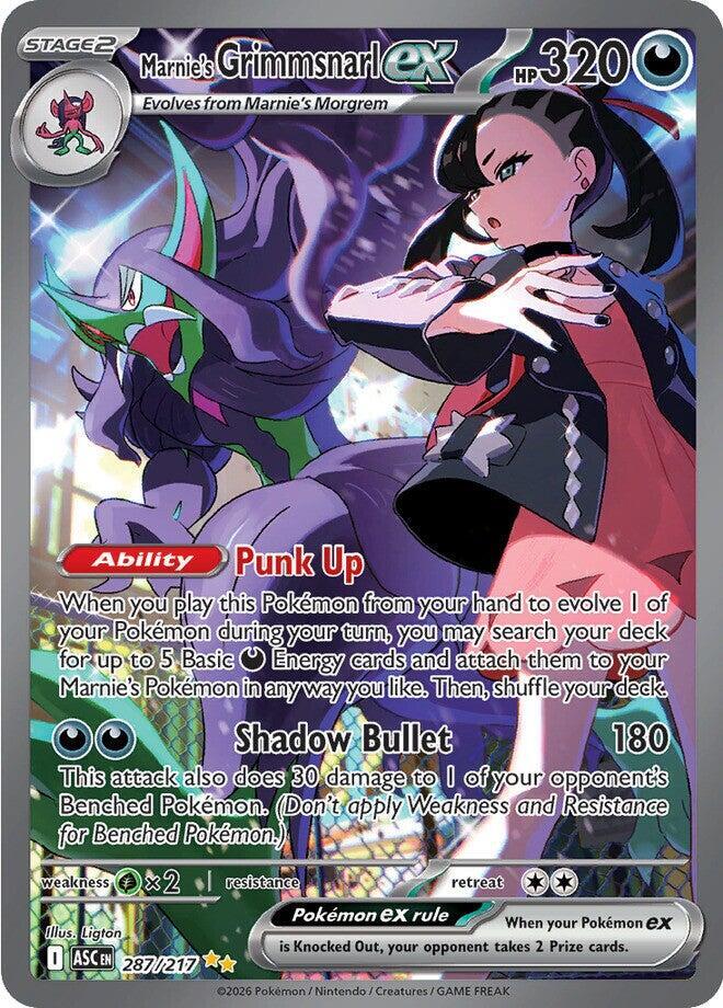 Marnie's Grimmsnarl ex 287/217 card from ME: Ascended Heroes