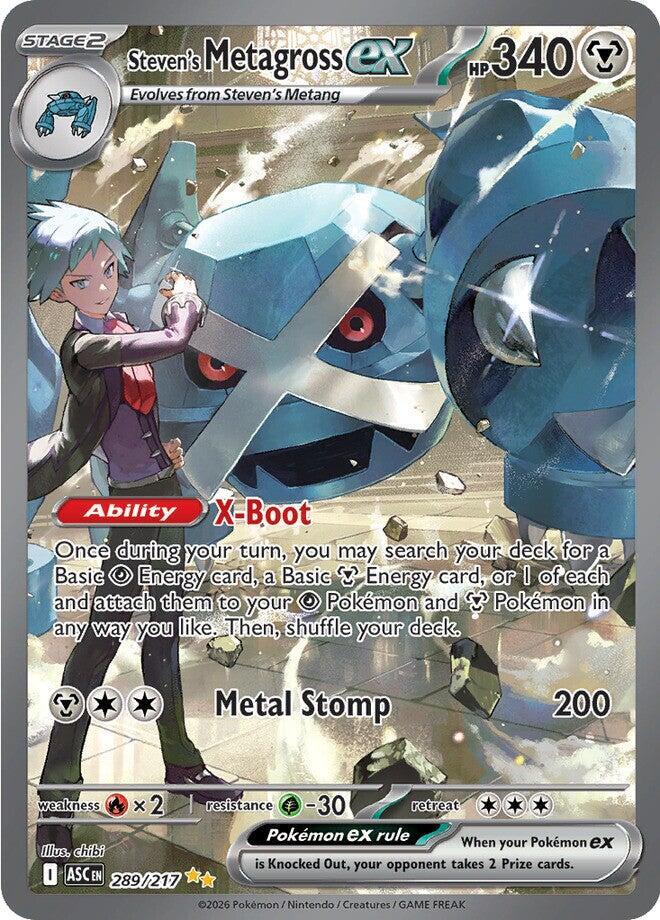 Steven's Metagross ex 289/217 card from ME: Ascended Heroes