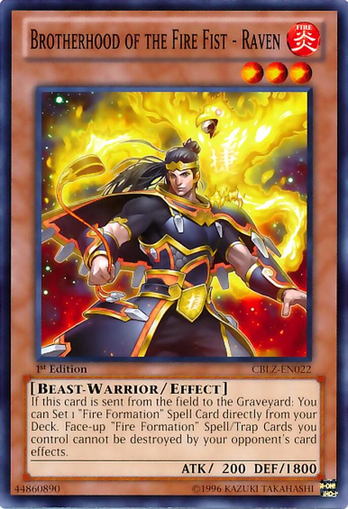 Brotherhood of the Fire Fist - Raven CBLZ-EN022 card from Cosmo Blazer