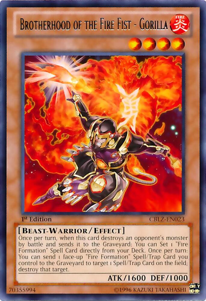 Brotherhood of the Fire Fist - Gorilla CBLZ-EN023 card from Cosmo Blazer