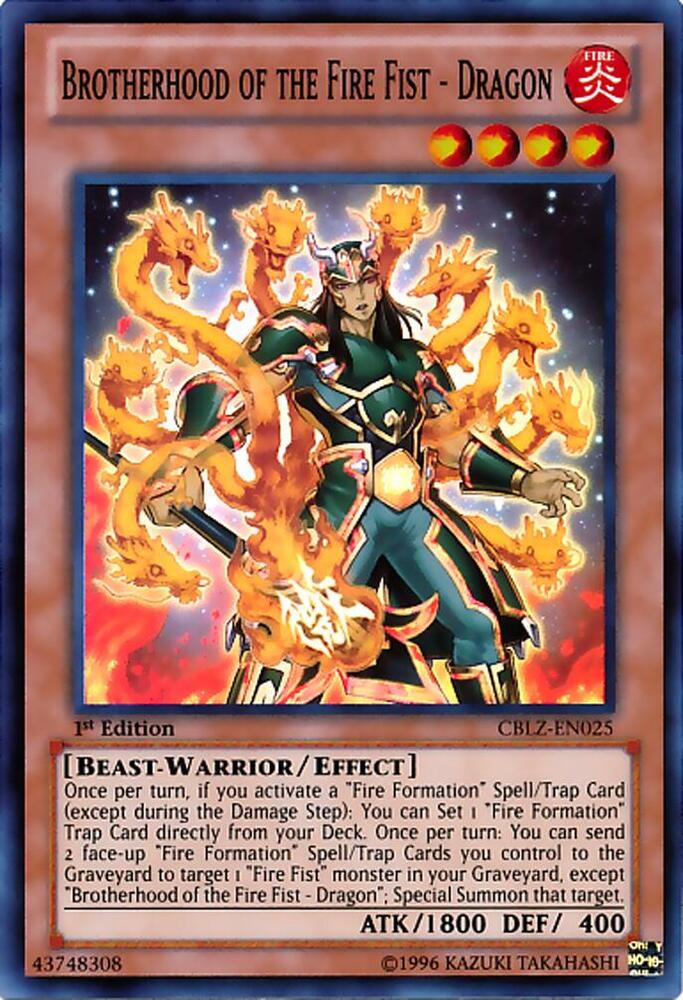 Brotherhood of the Fire Fist - Dragon CBLZ-EN025 card from Cosmo Blazer