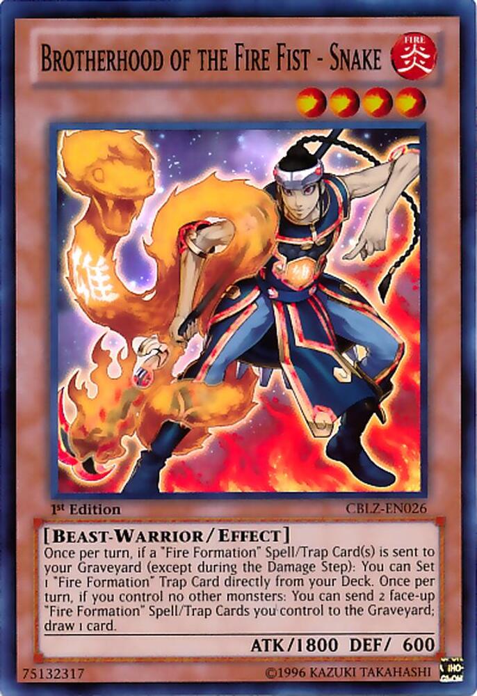 Brotherhood of the Fire Fist - Snake CBLZ-EN026 card from Cosmo Blazer