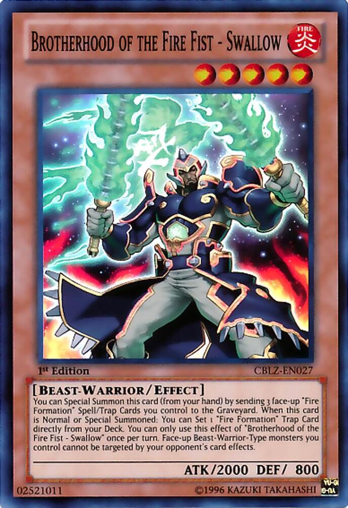 Brotherhood of the Fire Fist - Swallow CBLZ-EN027 card from Cosmo Blazer