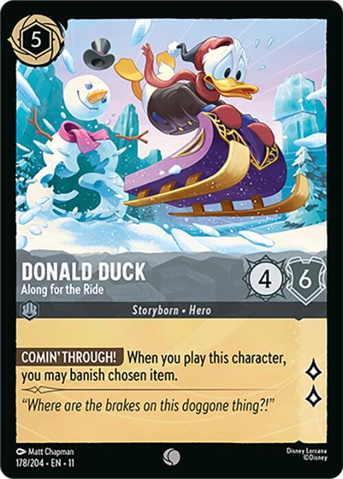 Donald Duck - Along for the Ride 178/204 card from Winterspell