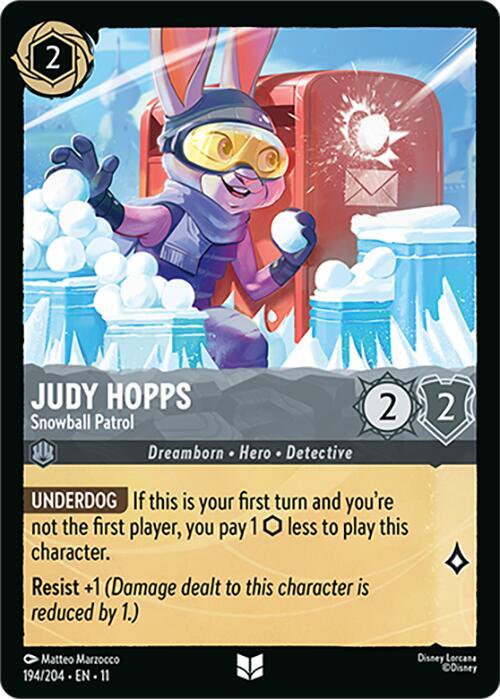 Judy Hopps - Snowball Patrol 194/204 card from Winterspell