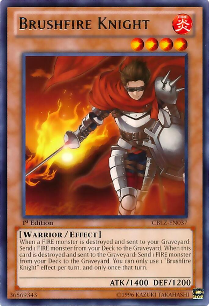 Brushfire Knight CBLZ-EN037 card from Cosmo Blazer
