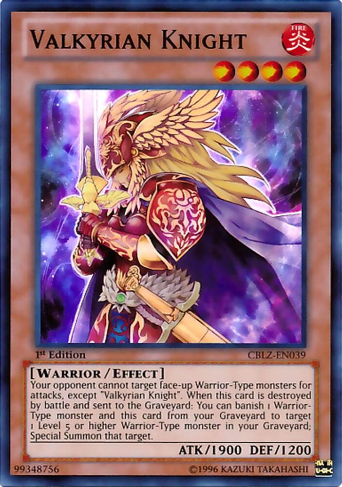 Valkyrian Knight CBLZ-EN039 card from Cosmo Blazer