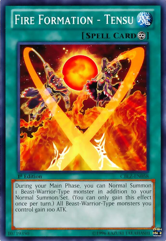 Fire Formation - Tensu CBLZ-EN058 card from Cosmo Blazer