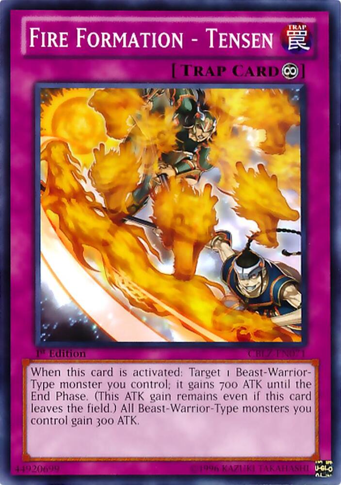 Fire Formation - Tensen CBLZ-EN071 card from Cosmo Blazer