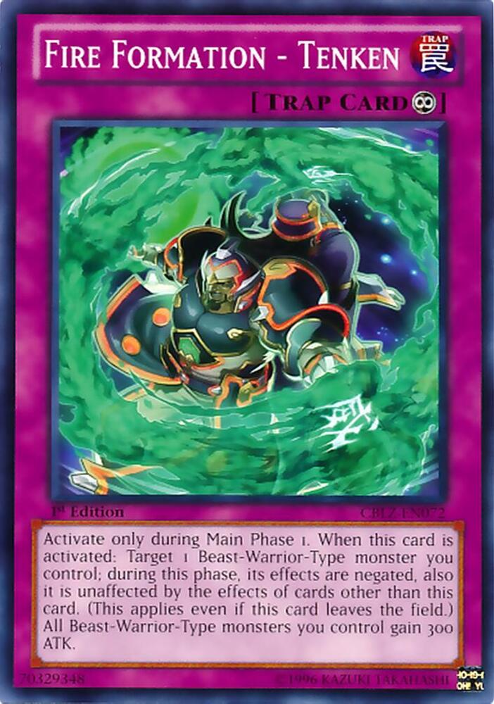 Fire Formation - Tenken CBLZ-EN072 card from Cosmo Blazer