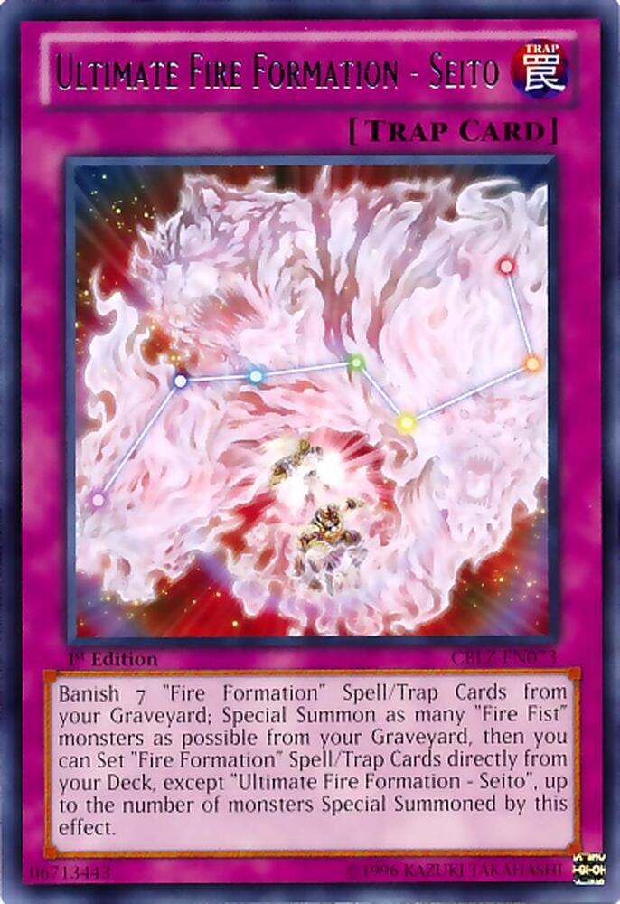 Ultimate Fire Formation - Seito CBLZ-EN073 card from Cosmo Blazer