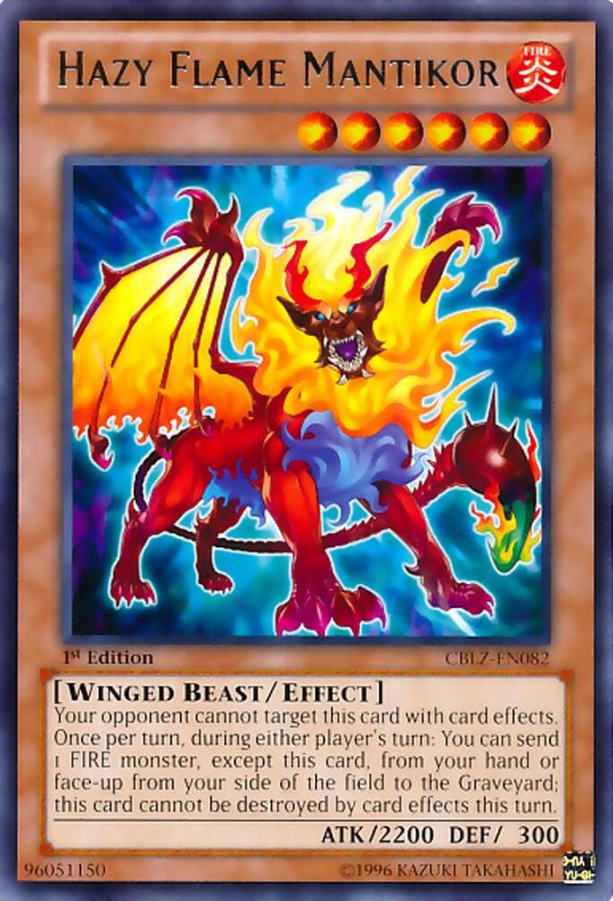 Hazy Flame Mantikor CBLZ-EN082 card from Cosmo Blazer