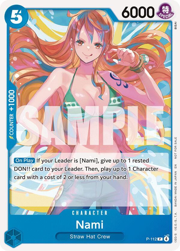 Nami (Heroines Battle Pack) P-112 card from One Piece Promotion Cards
