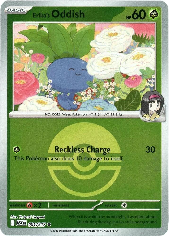 Erika's Oddish (Poke Ball) 001/217 card from ME: Ascended Heroes