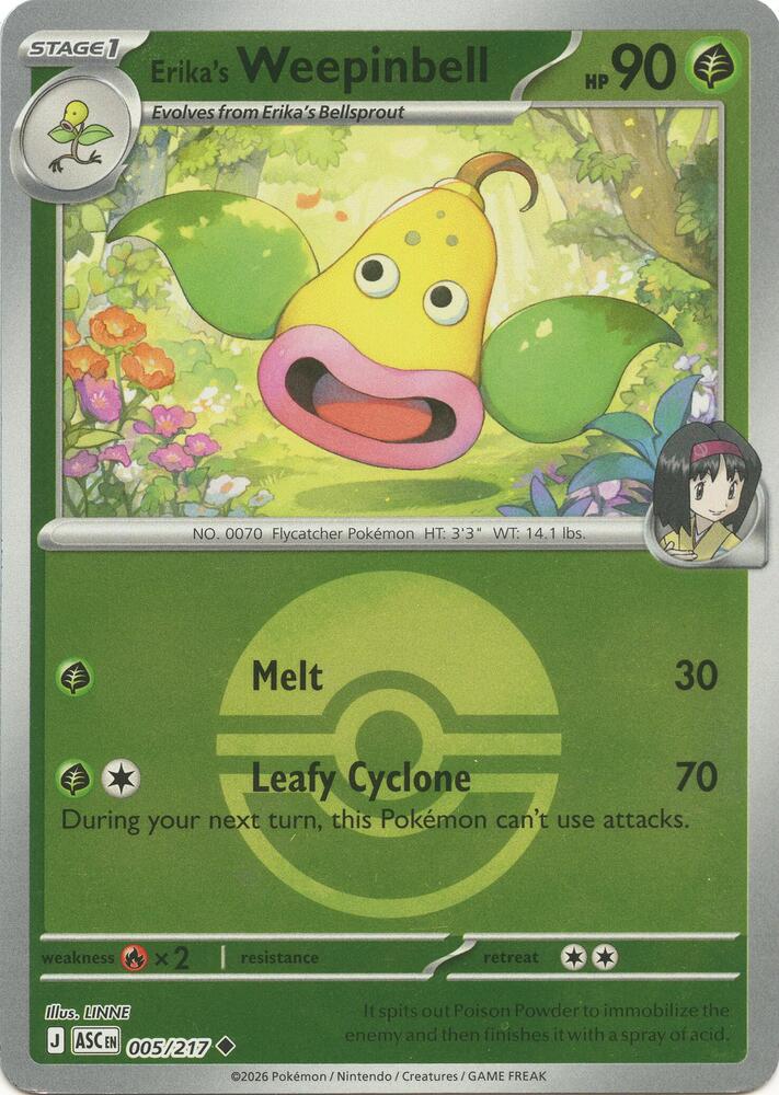 Erika's Weepinbell (Poke Ball) 005/217 card from ME: Ascended Heroes