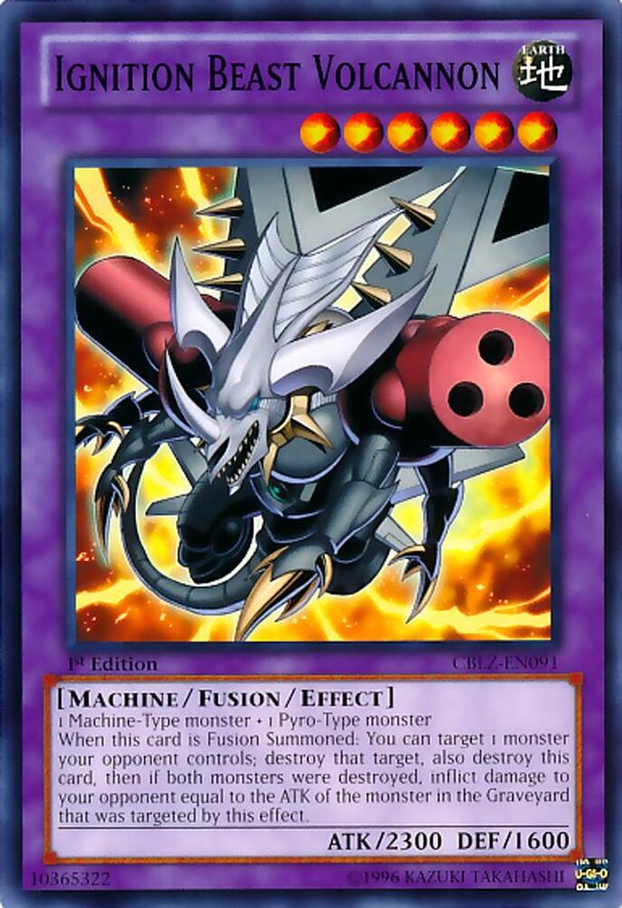 Ignition Beast Volcannon CBLZ-EN091 card from Cosmo Blazer