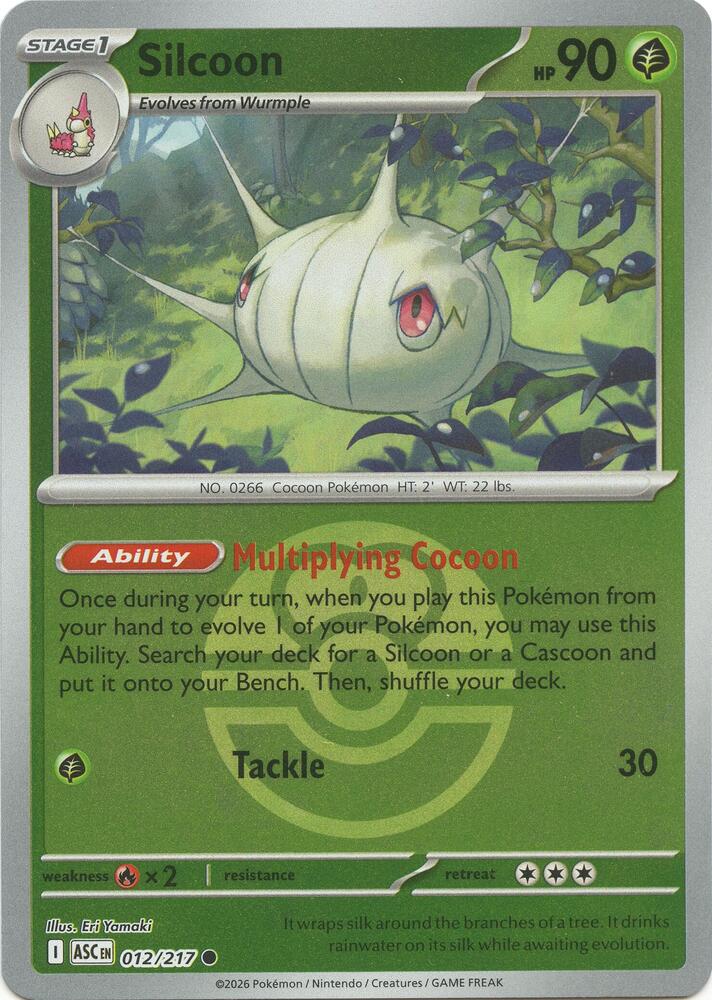 Silcoon (Love Ball) 012/217 card from ME: Ascended Heroes