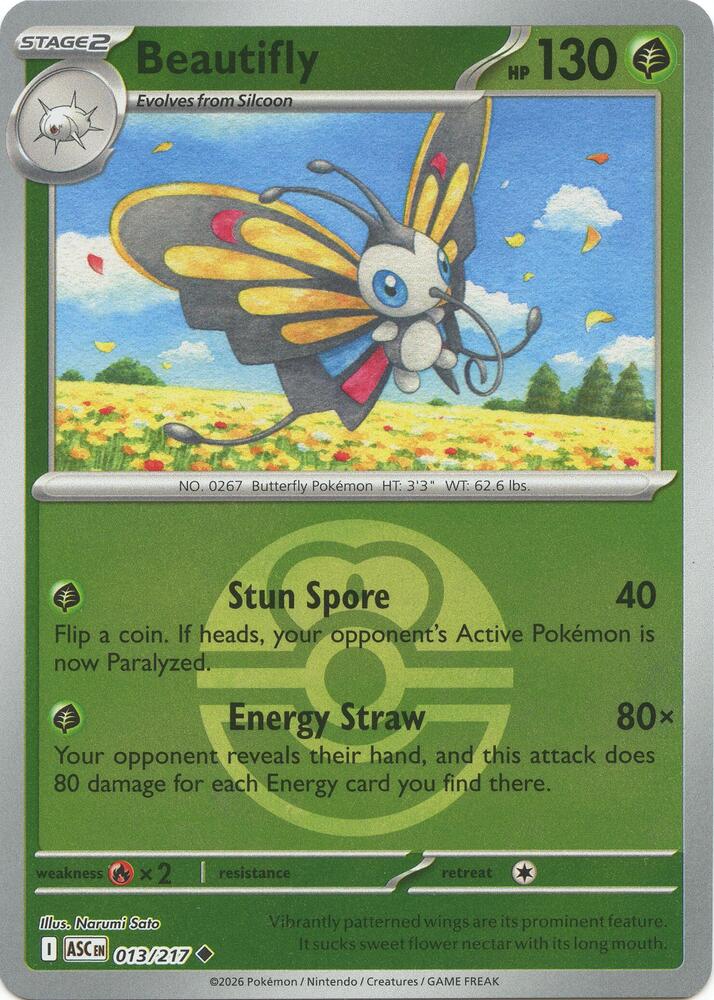 Beautifly (Love Ball) 013/217 card from ME: Ascended Heroes