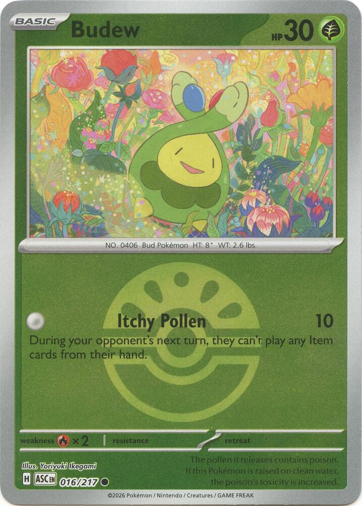 Budew (Friend Ball) 016/217 card from ME: Ascended Heroes