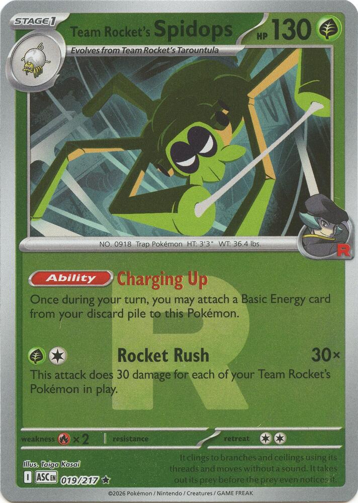 Team Rocket's Spidops (Team Rocket) 019/217 card from ME: Ascended Heroes