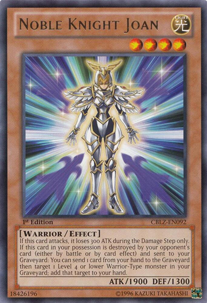 Noble Knight Joan CBLZ-EN092 card from Cosmo Blazer