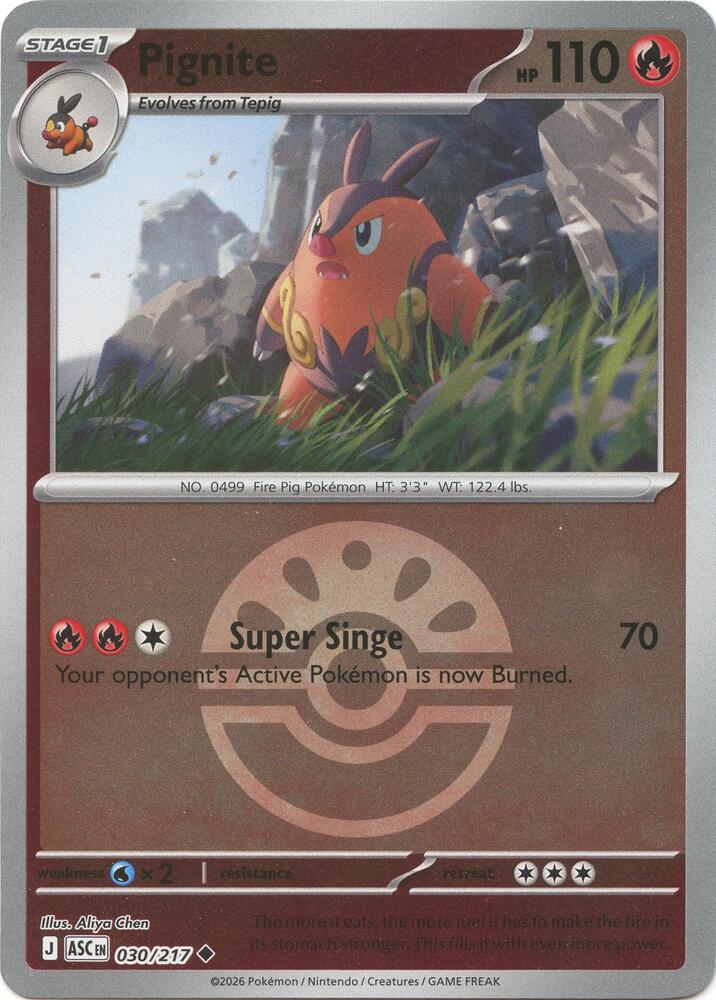 Pignite (Friend Ball) 030/217 card from ME: Ascended Heroes