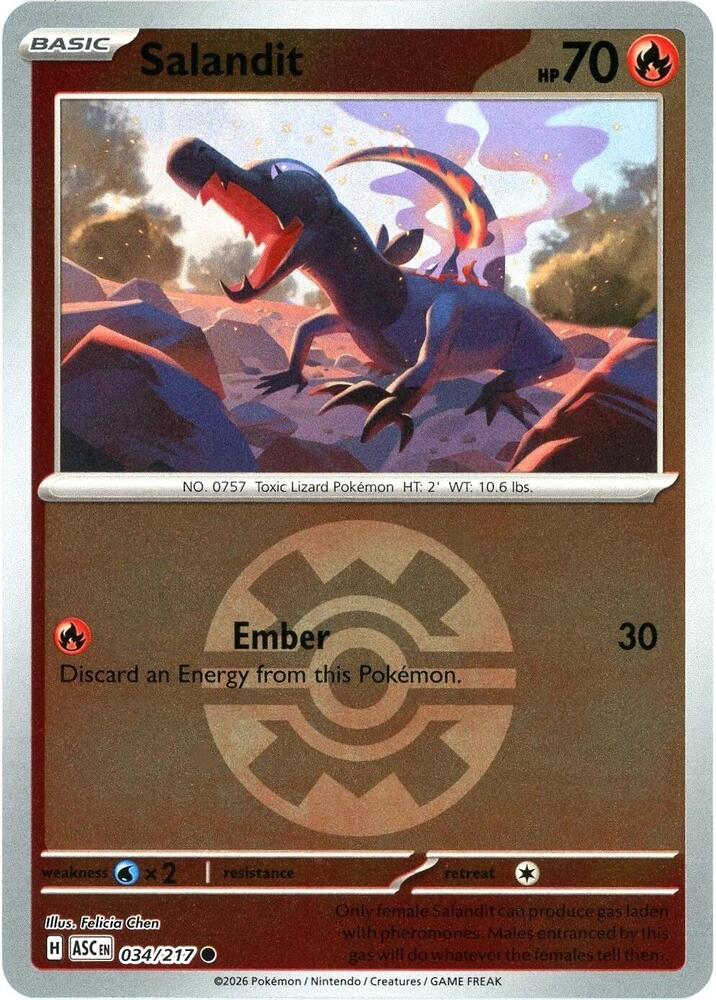 Salandit (Quick Ball) 034/217 card from ME: Ascended Heroes