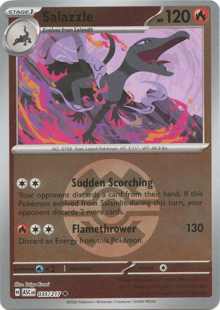 Salazzle (Quick Ball) 035/217 card from ME: Ascended Heroes