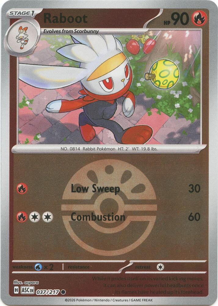 Raboot (Friend Ball) 037/217 card from ME: Ascended Heroes