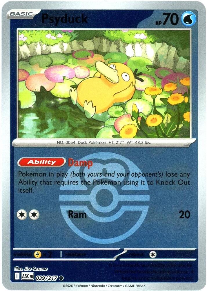 Psyduck (Love Ball) 039/217 card from ME: Ascended Heroes